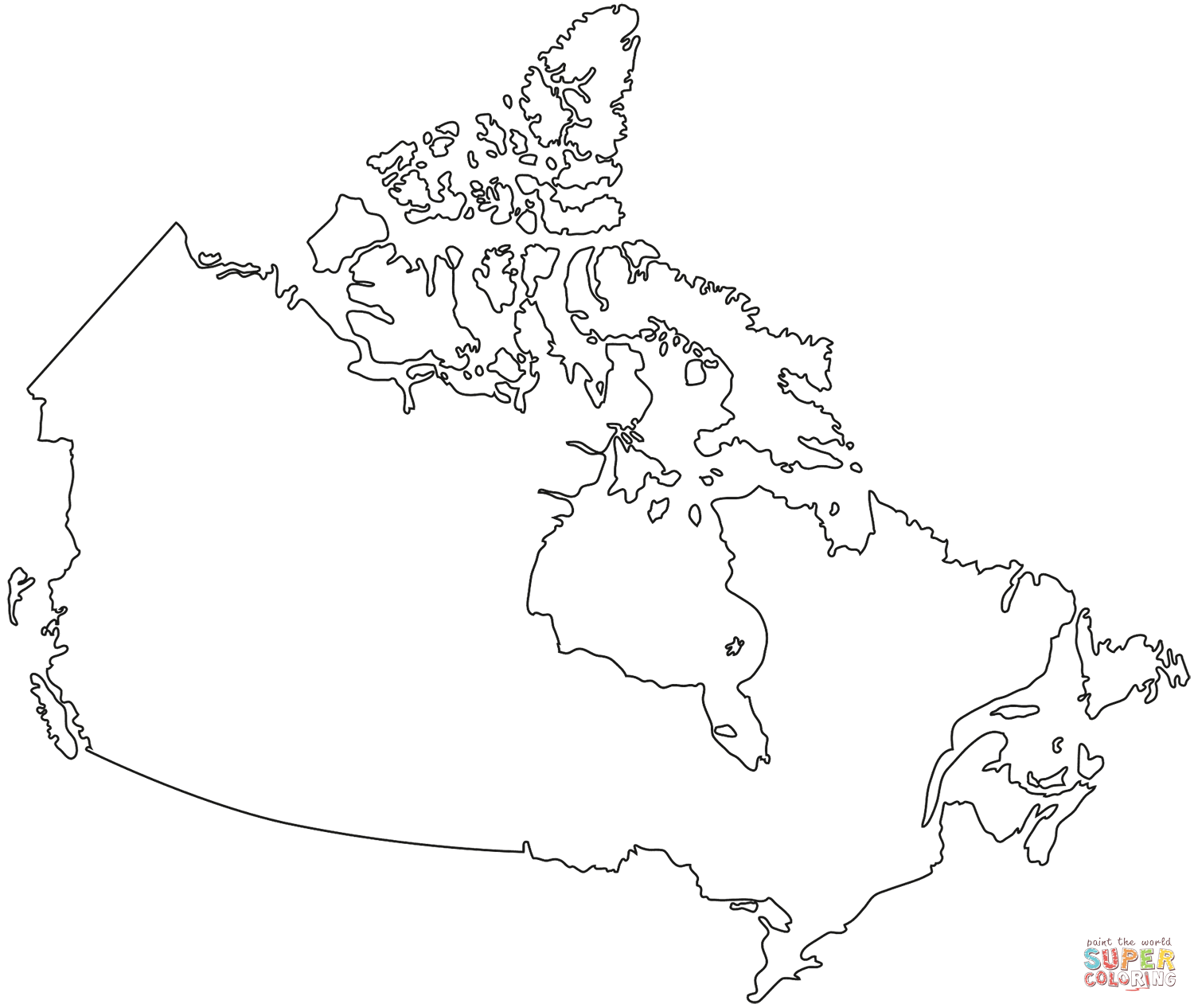 Outline map of canada coloring page free printable coloring pages