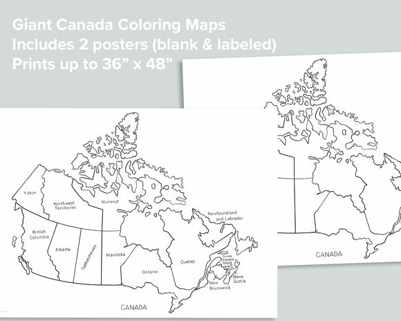 Giant canada map coloring poster â mornings together