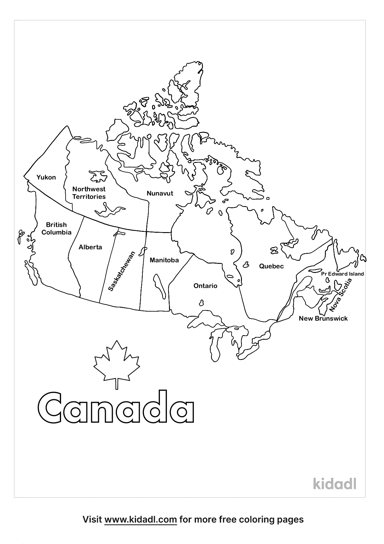 Free canada map coloring page coloring page printables
