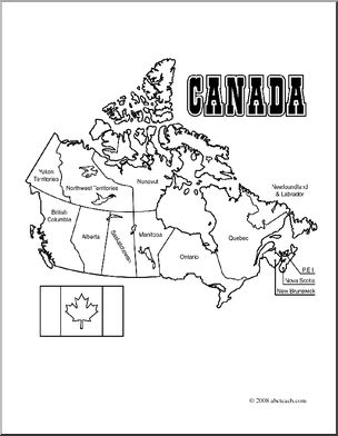 Clip art canada map coloring page labeled i