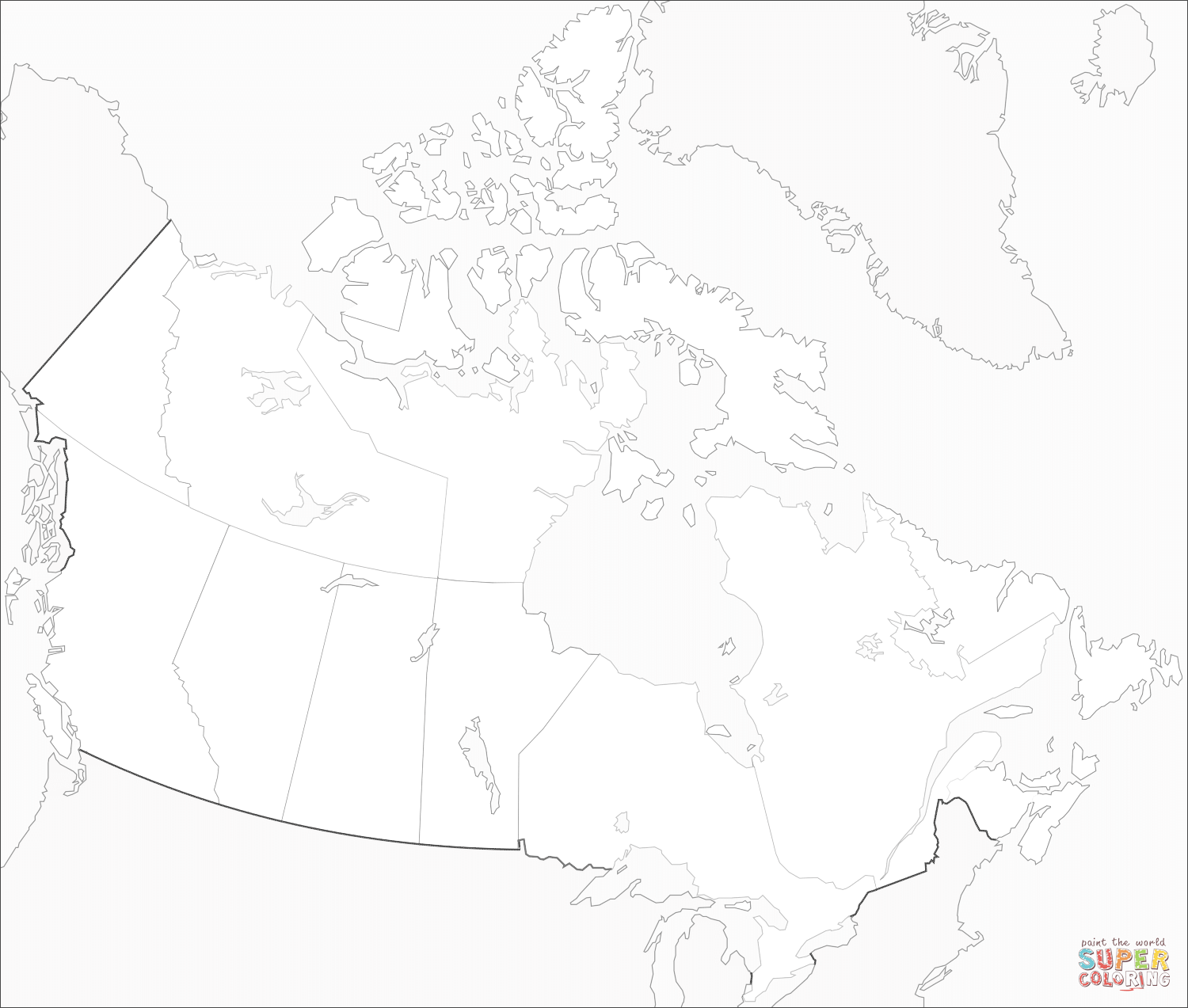 Canada map coloring page free printable coloring pages