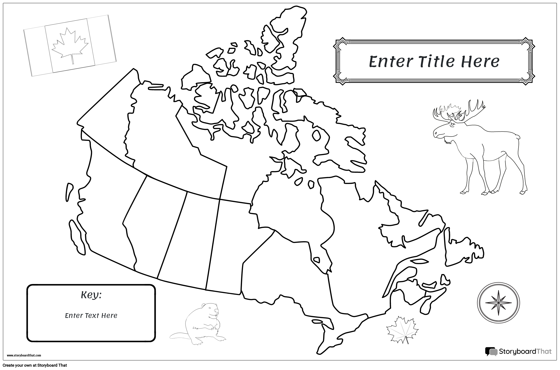 Map poster bw landscape canada storyboard by poster