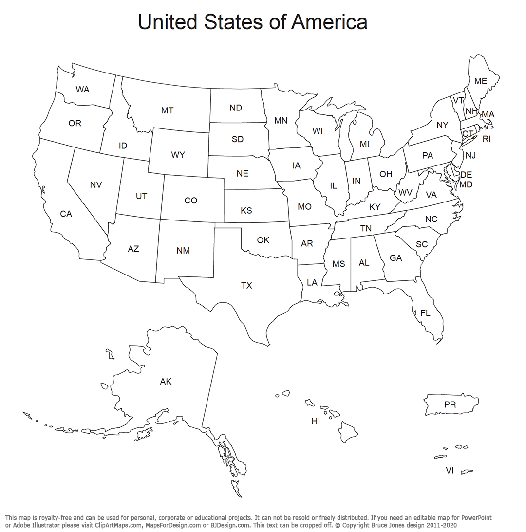 Free usa and canada printable maps