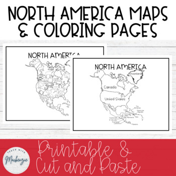 North america maps and coloring sheets black and white printable