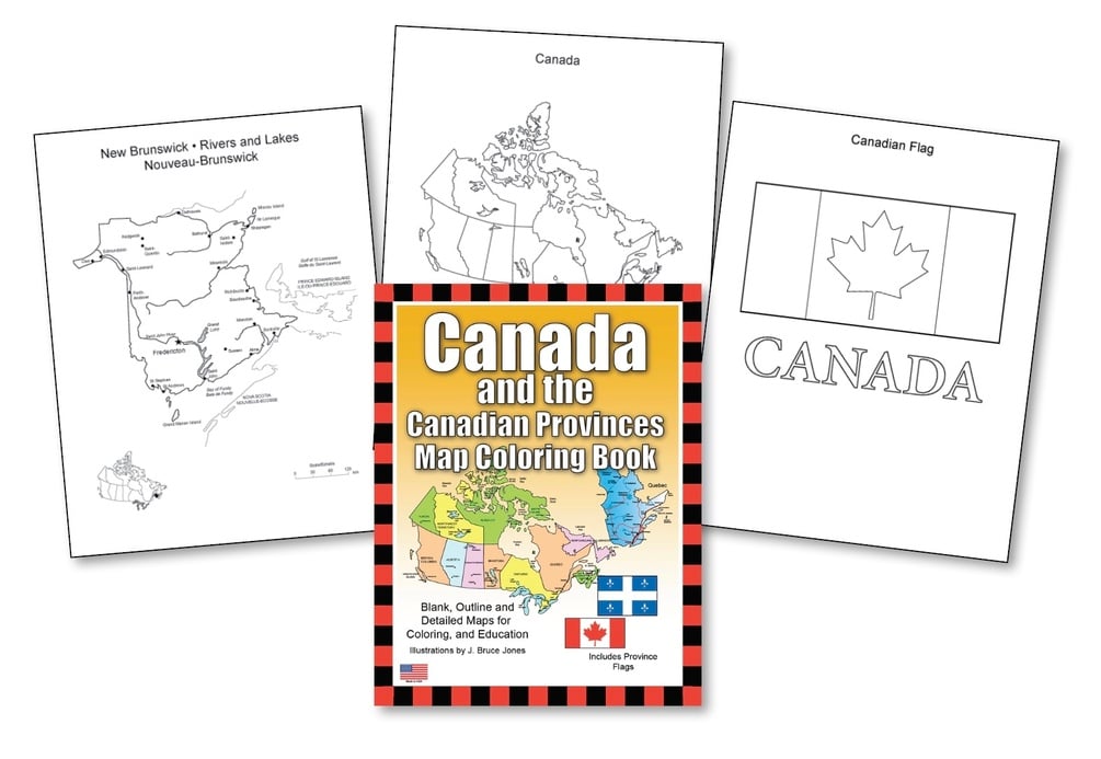 Canada and the canadian provinces and territories printable pdf maps coloring book