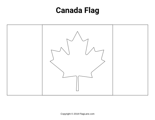 Free canada flag coloring page