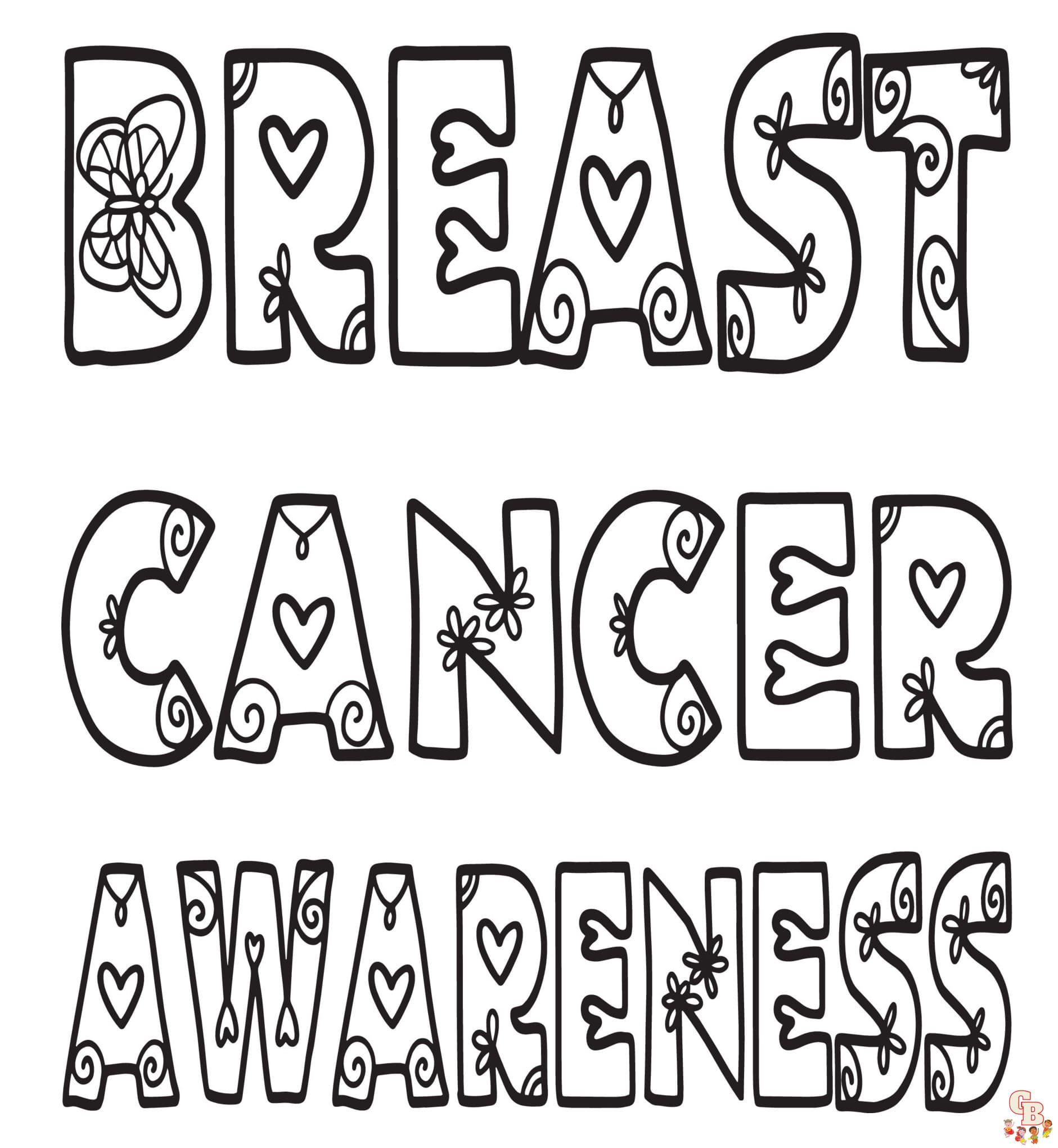 Printable breast cancer awareness coloring pages free