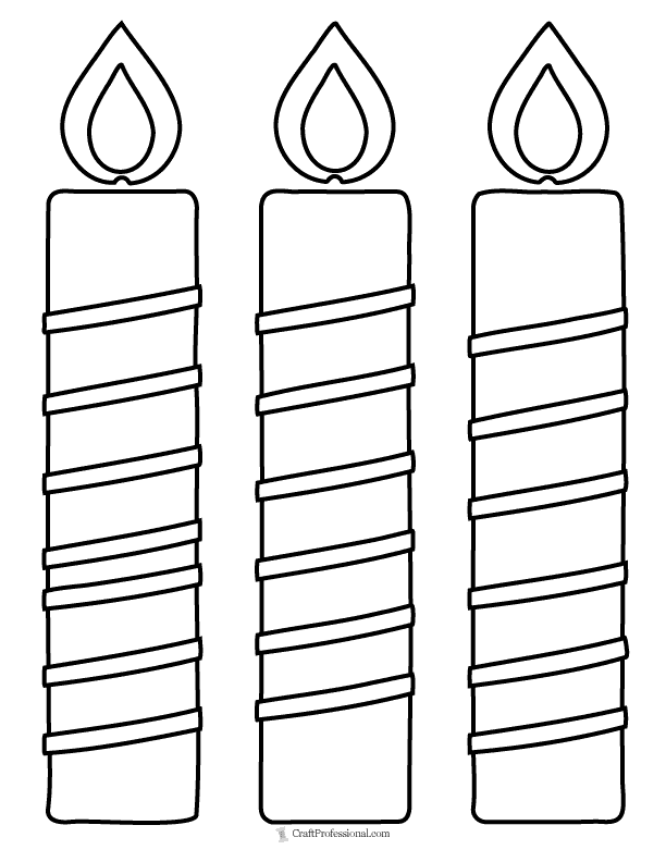 Christmas candle coloring pages free