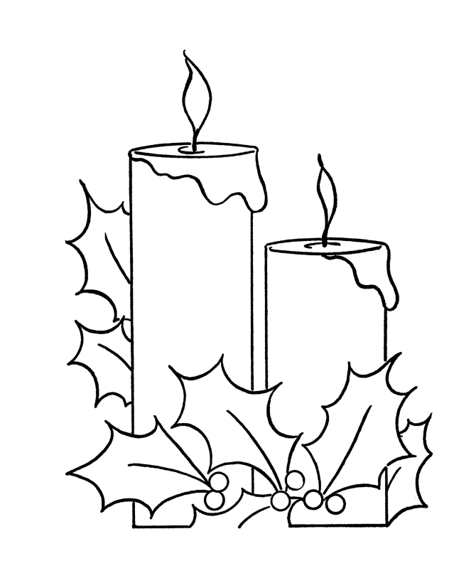 Christmas candles coloring pages