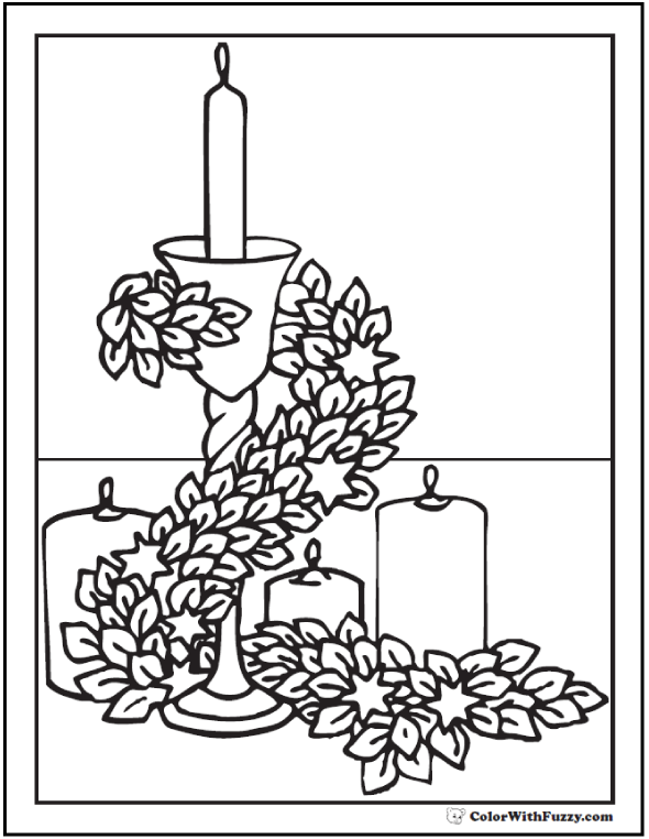 Thanksgiving advent candles coloring pdf