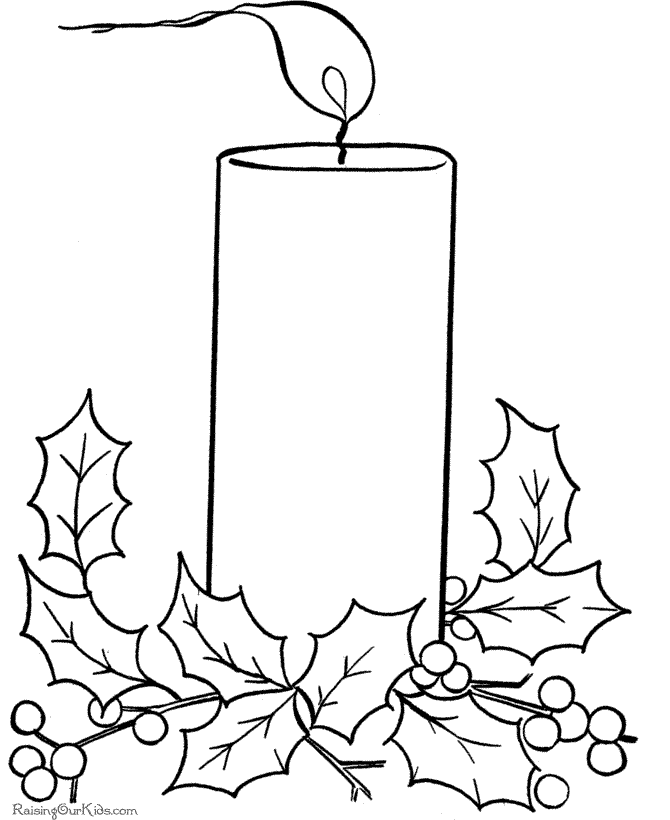 Christmas candle to print and color