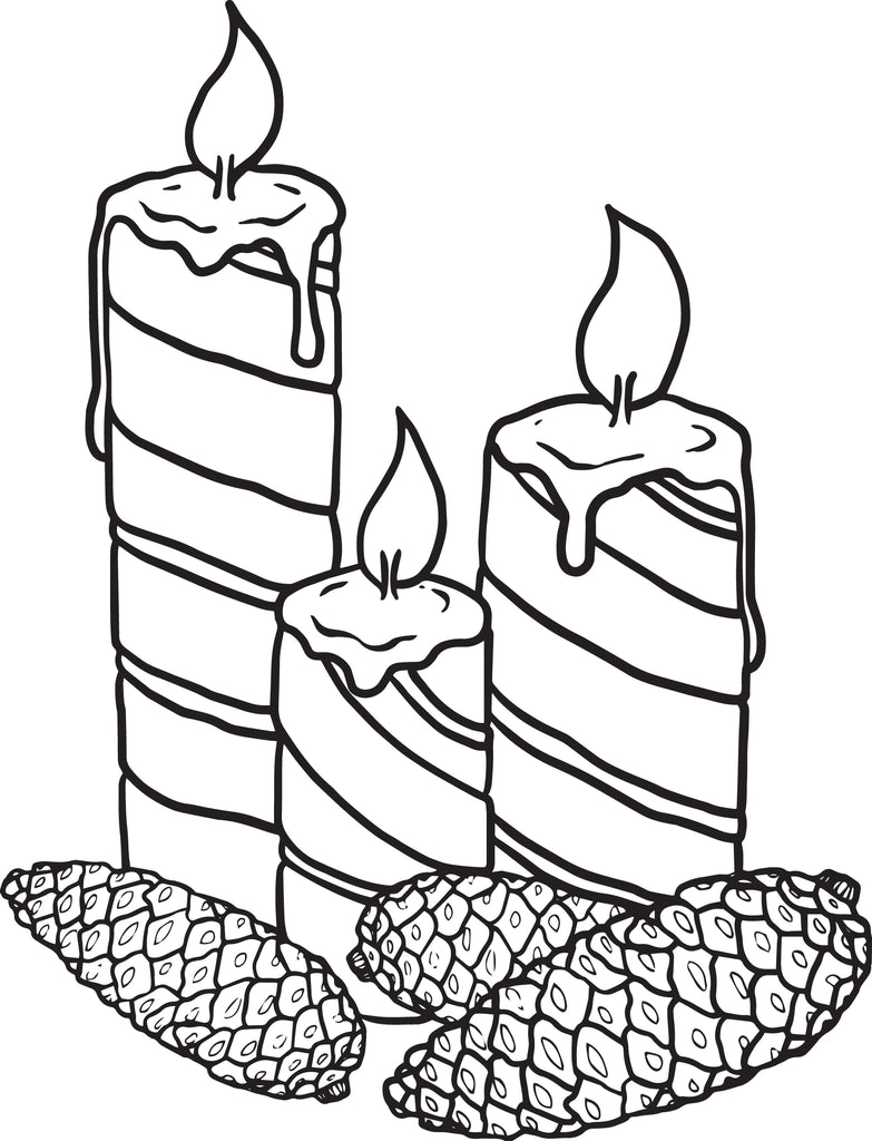 Printable christmas candles coloring page for kids â