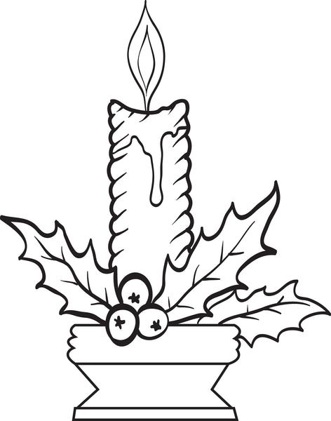 Printable christmas candles coloring page for kids â