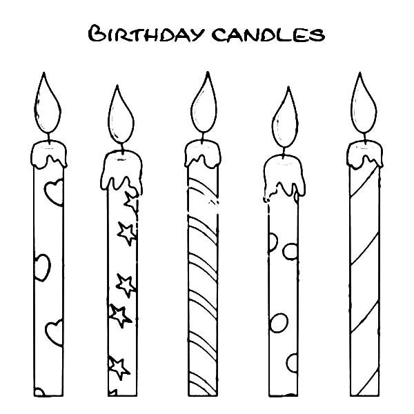 How to draw birthday candle coloring pages