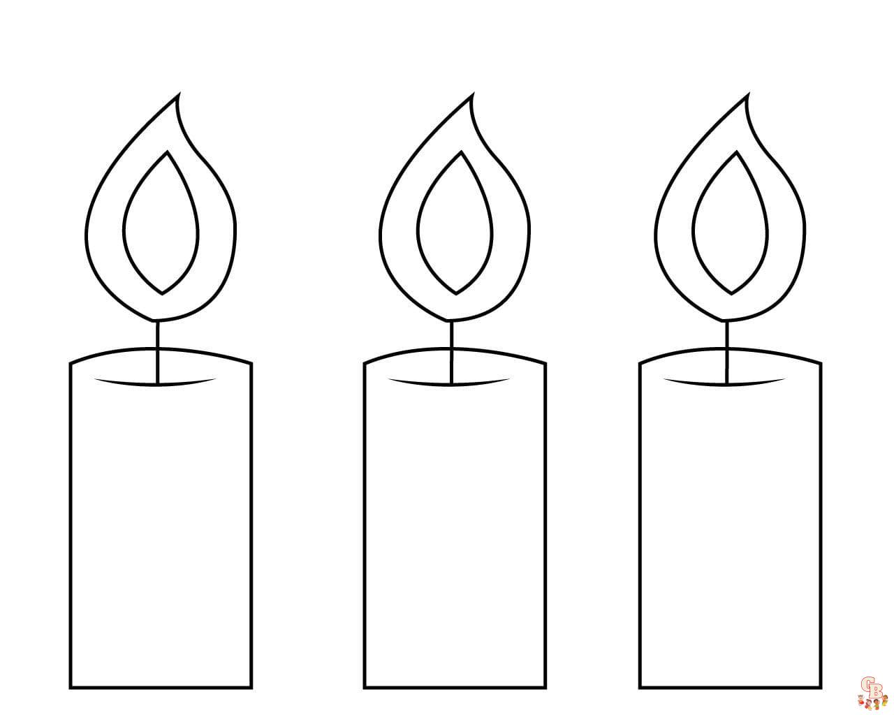 Printable candle coloring pages free for kids and adults