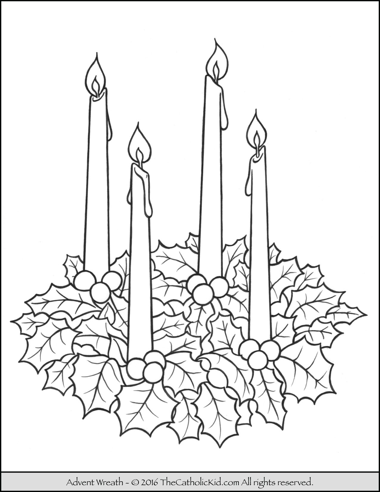 Advent wreath coloring page