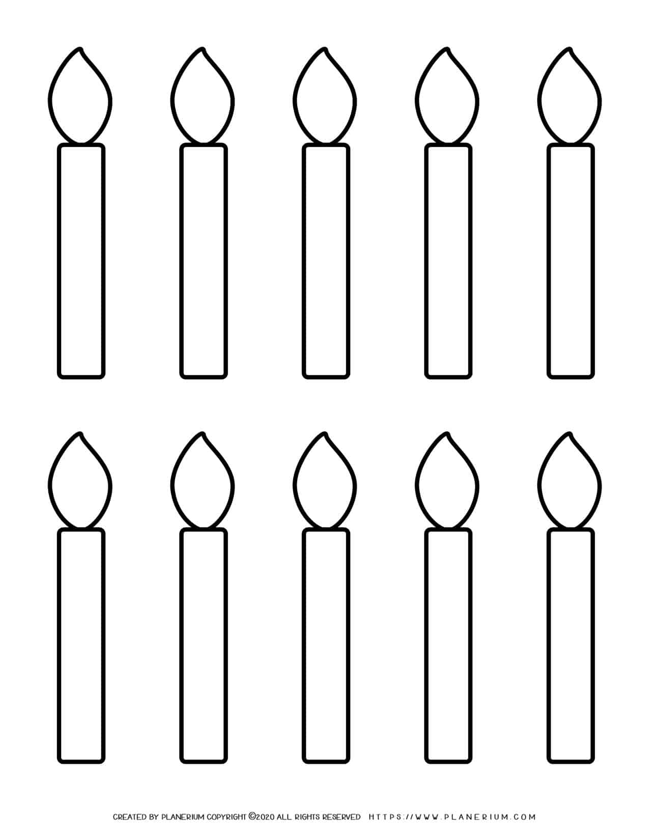 Candles outline ten small candles