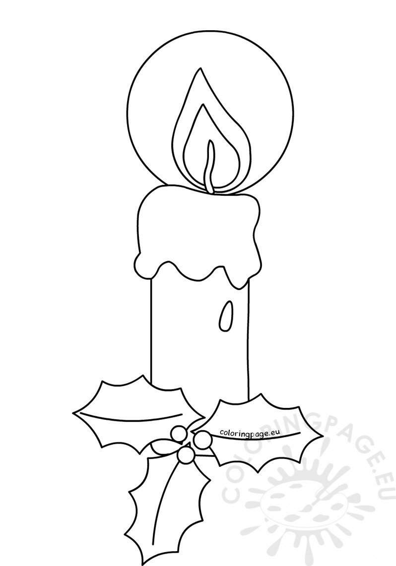 Candle coloring pages for christmas coloring page