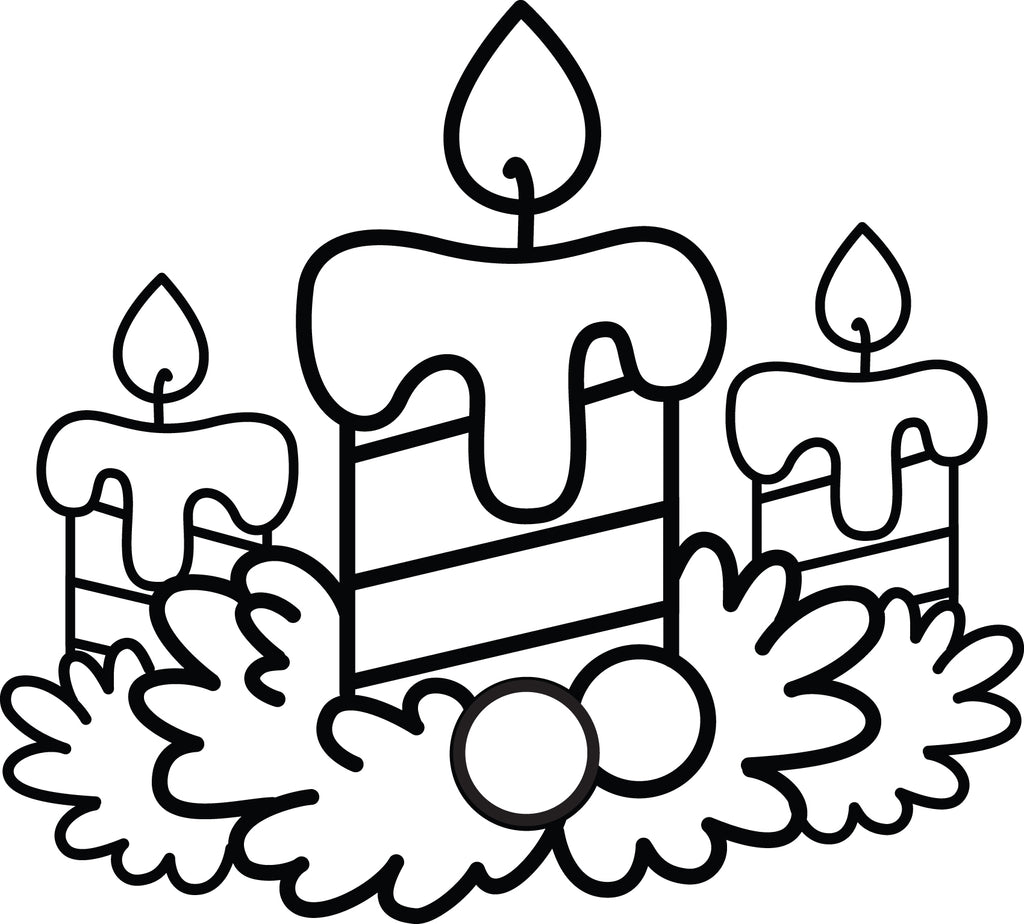 Printable christmas candles coloring page for kids â