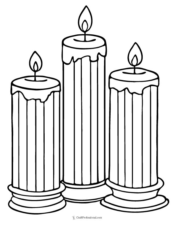 Christmas candle coloring pages free