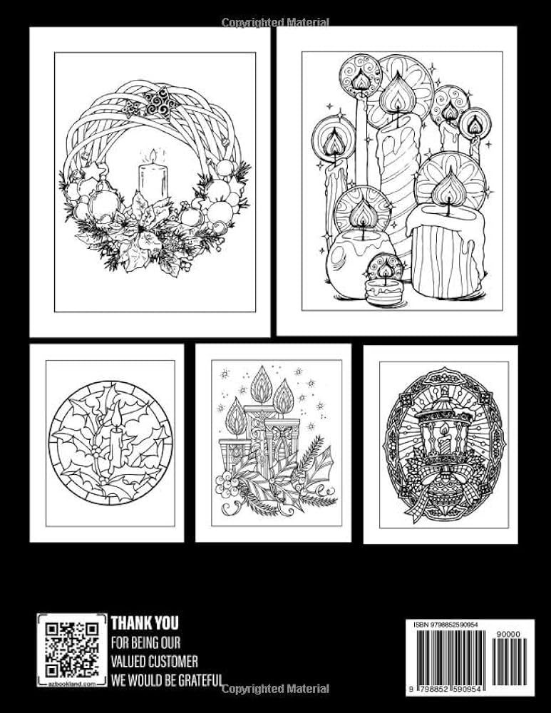 Christmas candles coloring book vivid coloring pages premium edition for kids adults to color and relax wilson ross books