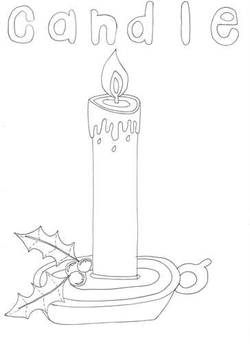 Christmas candle colouring sheet teaching resources