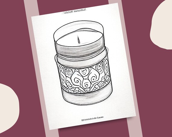 Scented candles coloring pages printable candle coloring book grayscale candles digital coloring page