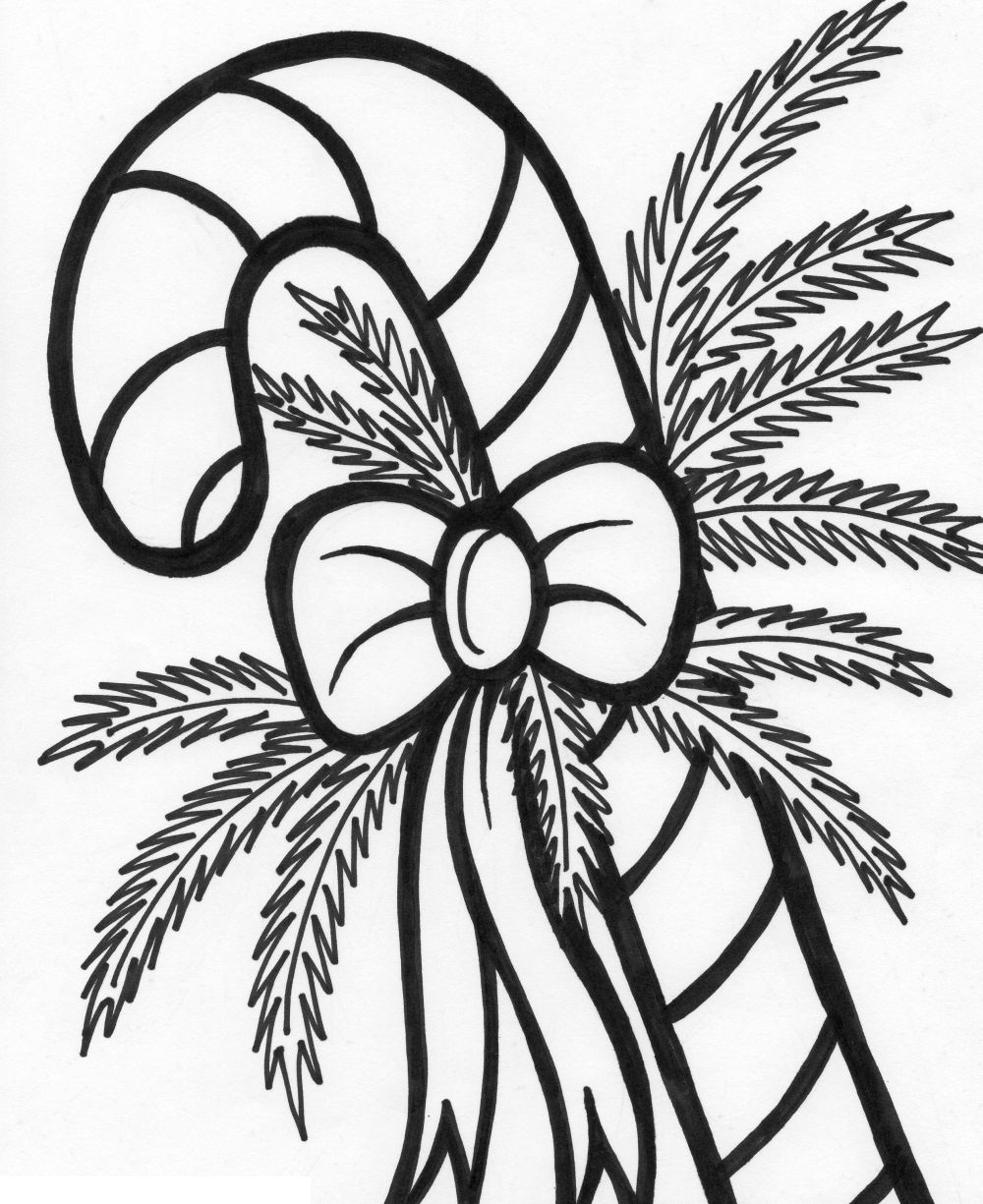 Free printable candy cane coloring pages for kids