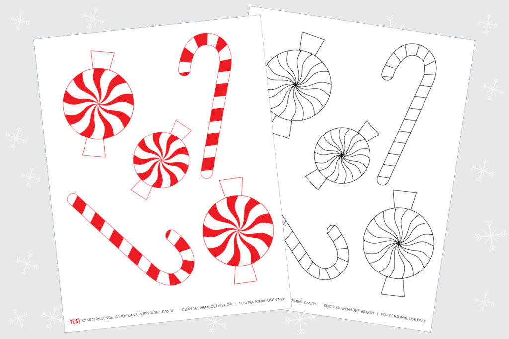 Candy cane printable coloring page