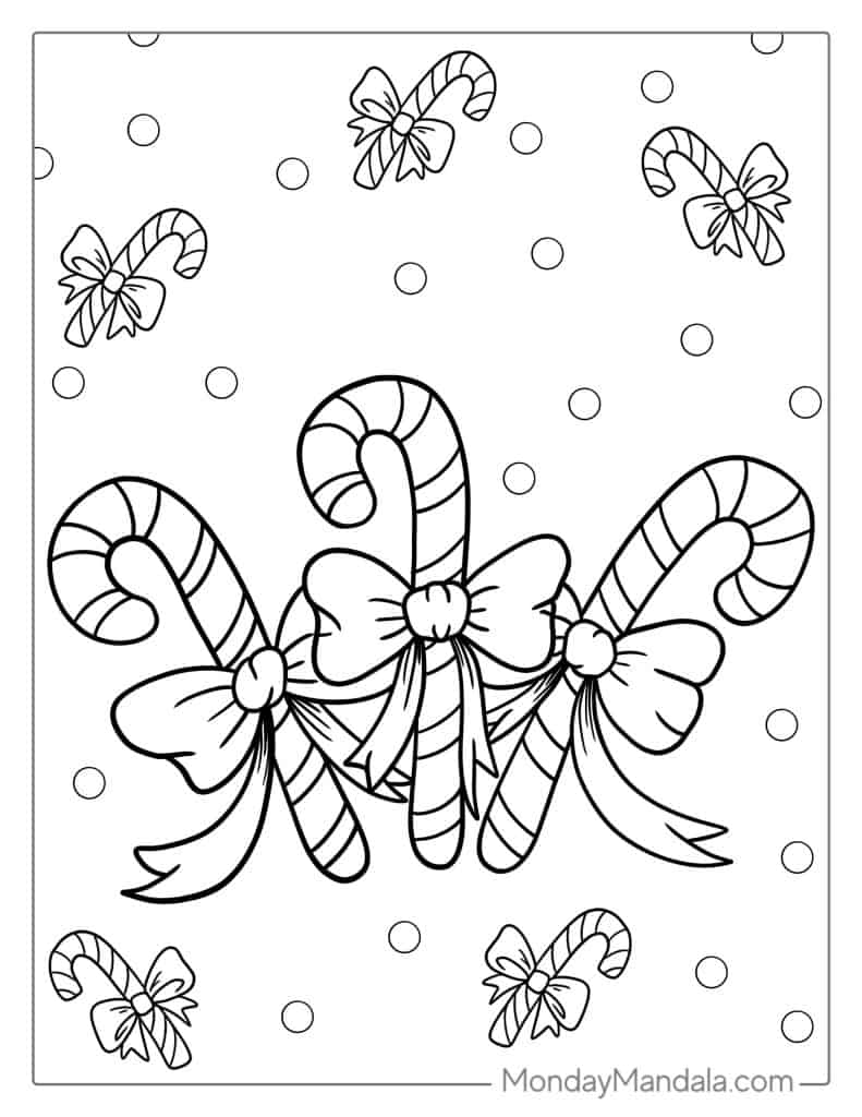 Candy cane coloring pages free pdf printables