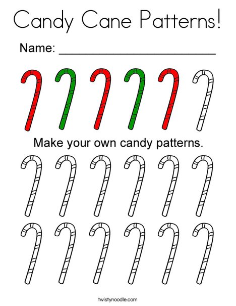 Candy cane patterns coloring page