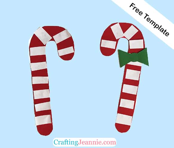 Candy cane craft free printable template