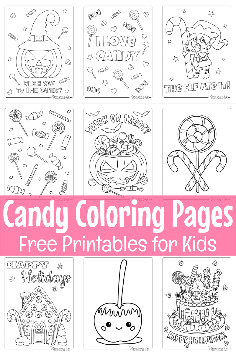 Free printable candy coloring pages
