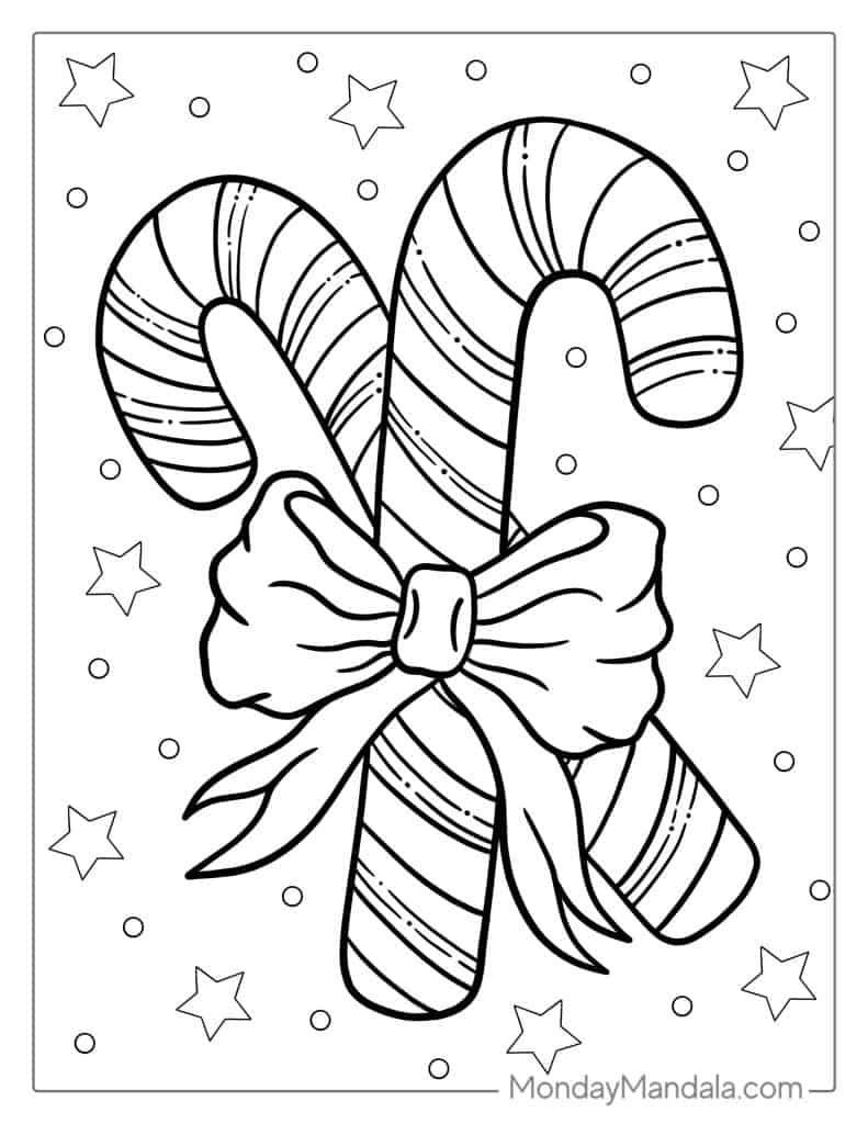 Candy cane coloring pages free pdf printables