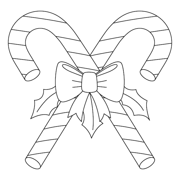 Premium vector christmas candy cane isolated coloring page