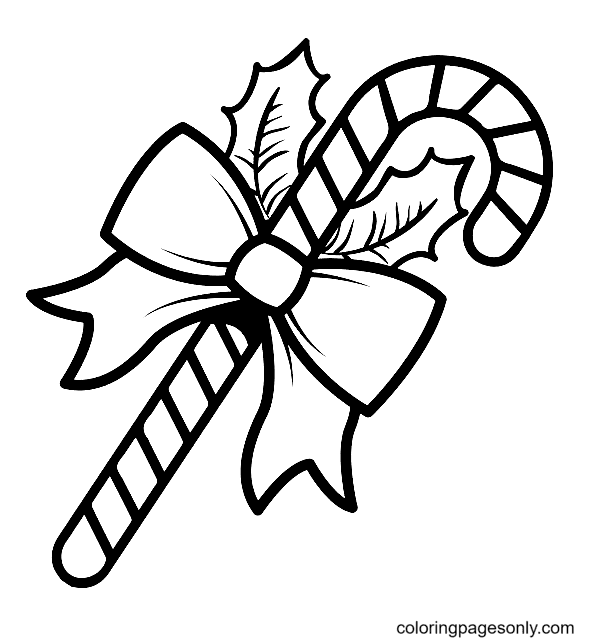 Christmas candy cane coloring pages printable for free download