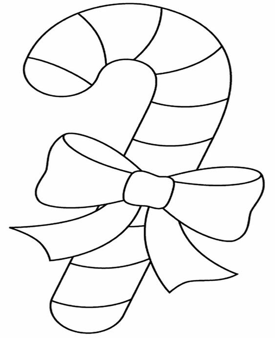 Free easy to print candy cane coloring pages