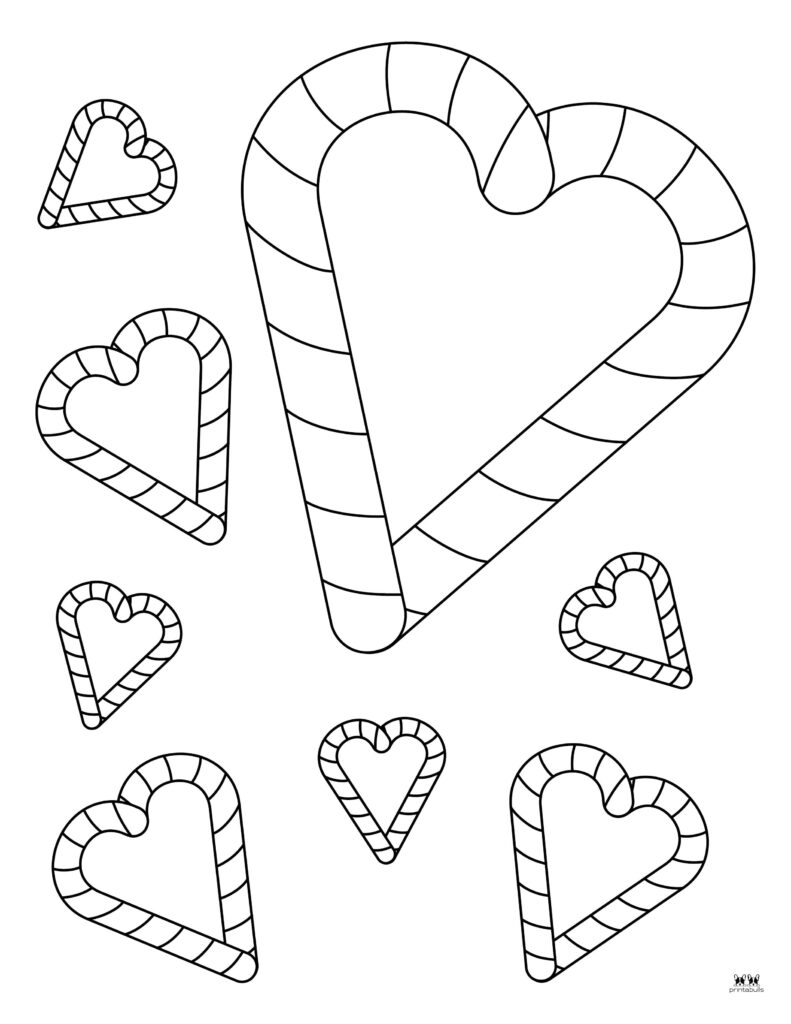 Candy cane coloring pages templates