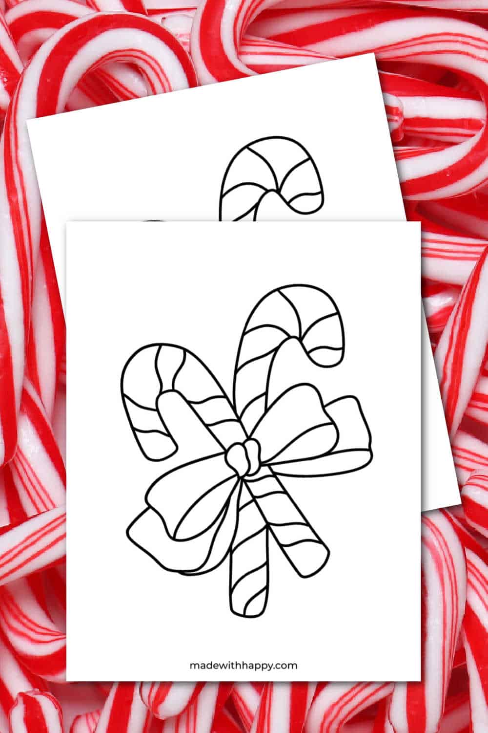 Free printable candy cane coloring page