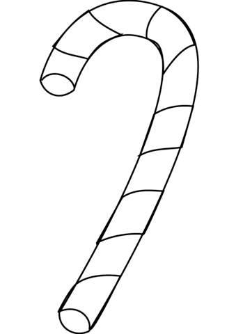 Simple candy cane coloring page free printable coloring pages