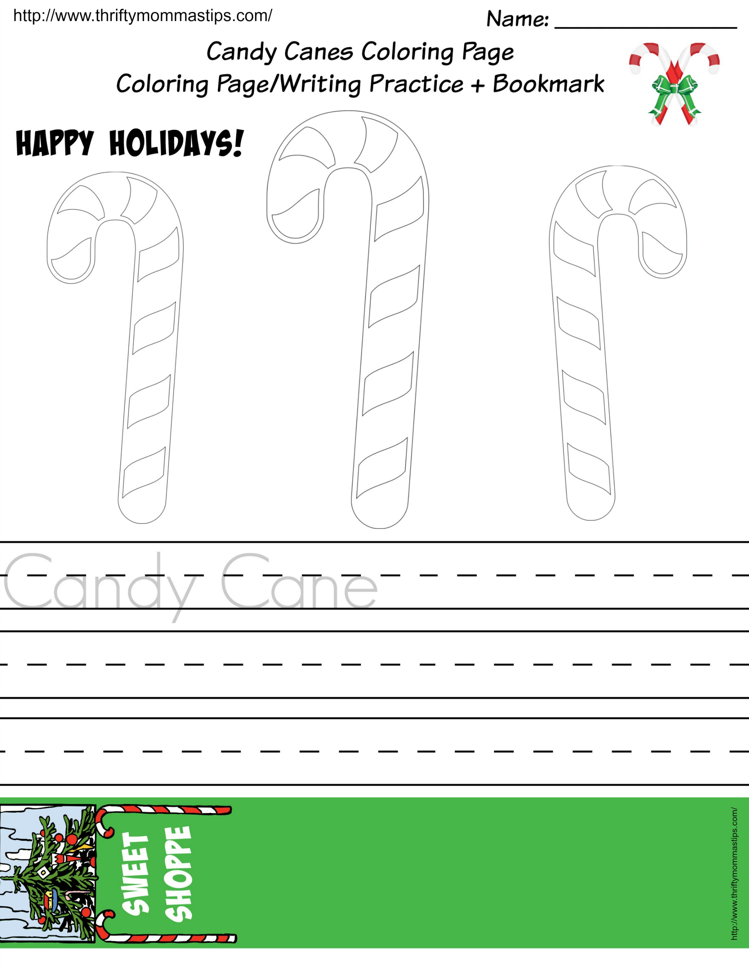 Candy canes colouring page