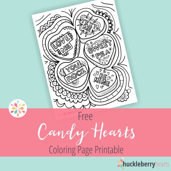 Free valentines day hearts coloring page