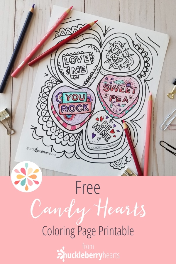 Free valentines day hearts coloring page