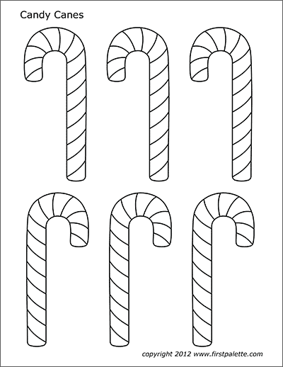 Candy canes free printable templates coloring pages