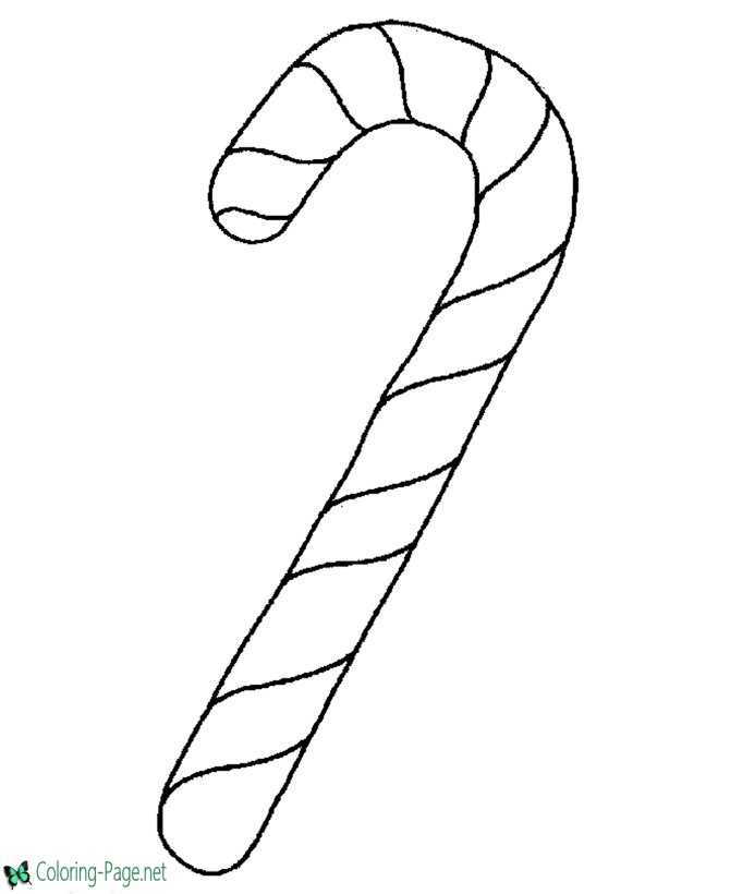 Candy cane christmas coloring pages