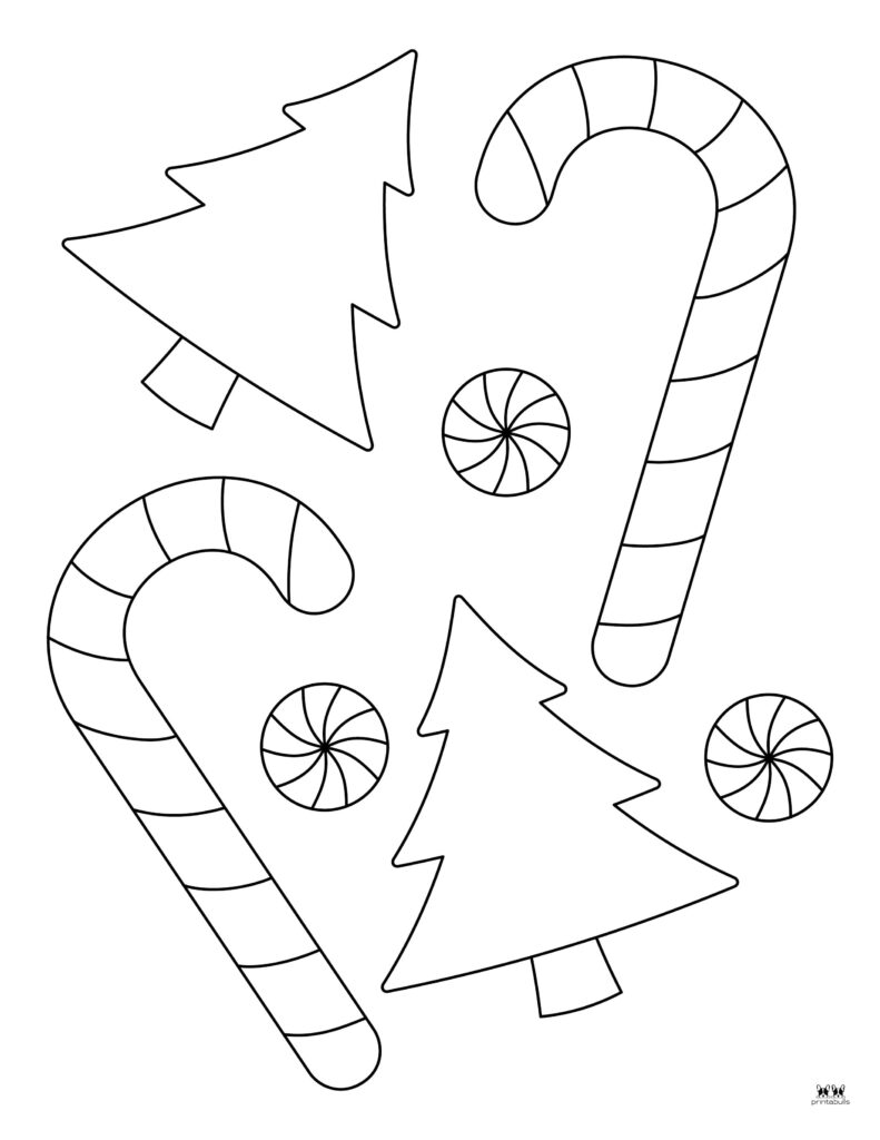 Candy cane coloring pages templates