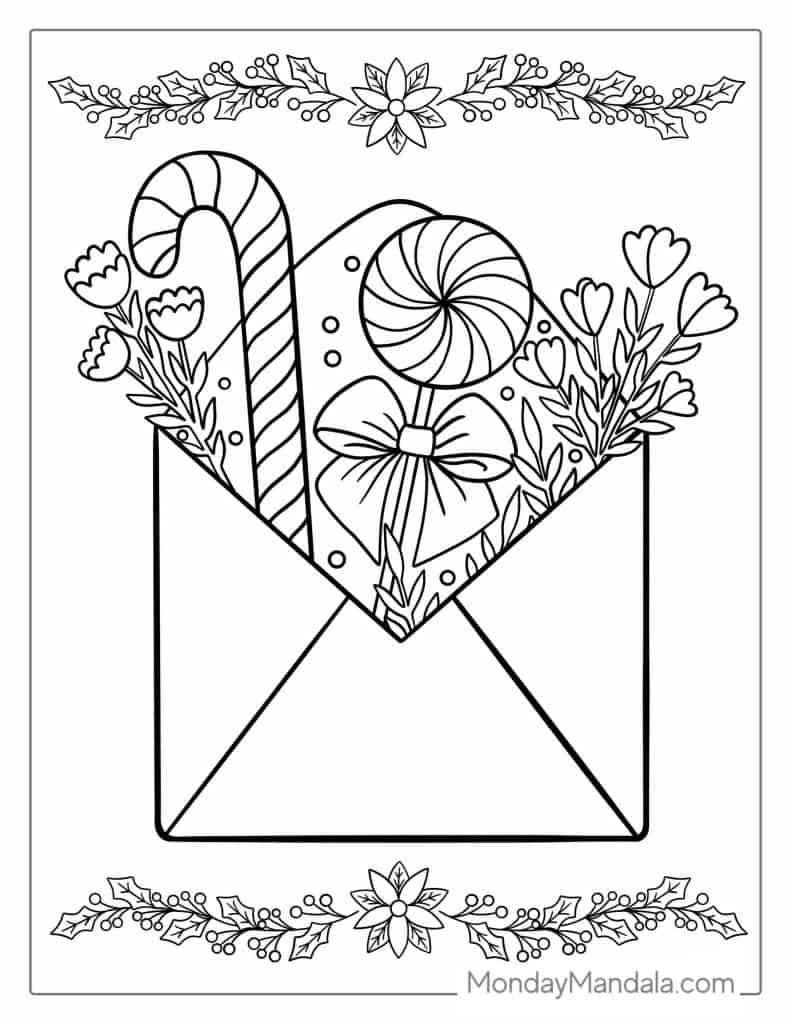 Candy cane coloring pages free pdf printables