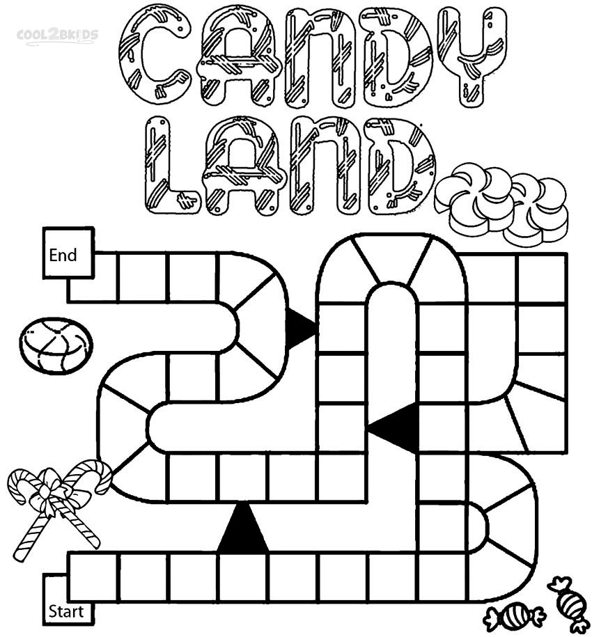 Printable candyland coloring pages for kids