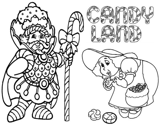 King kandy and gramma nutt coloring page of candyland candyland coloring pages color