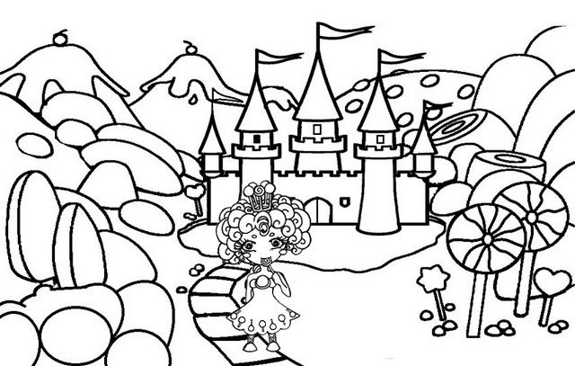 Candy castle coloring pages of candyland castle coloring page candy castle candyland